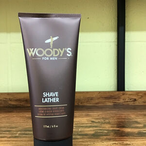 Woodys For Men Shave Lather Moisturizing Cream‎ 6 Oz Tube